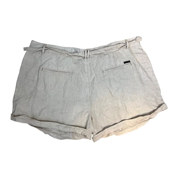 Sanctuary Standard Surplus 100% Linen Shorts Plus Size 24W Beige Khaki NWT - Picture 4 of 7